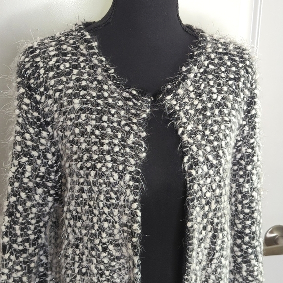 Metric NY Metallic Popcorn & Eyelash Knit Open Cardigan Size M - Picture 2 of 11